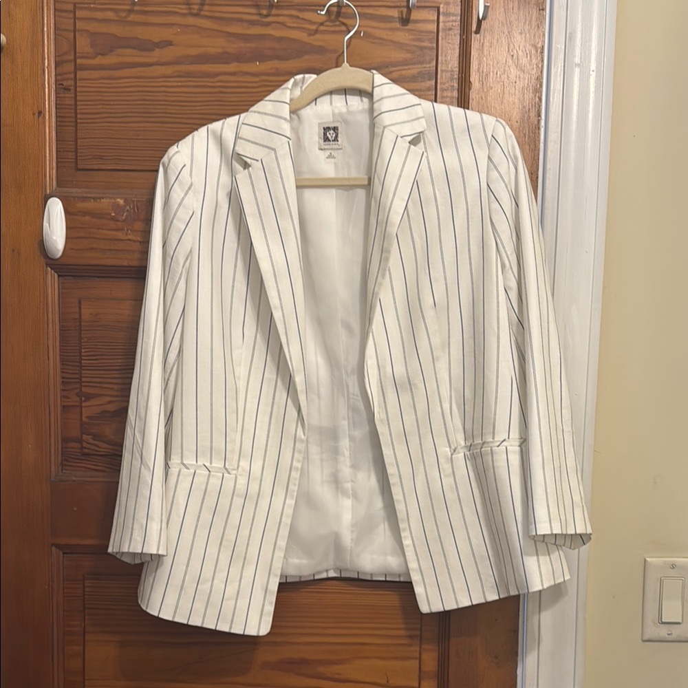 White Striped Women's Blazer